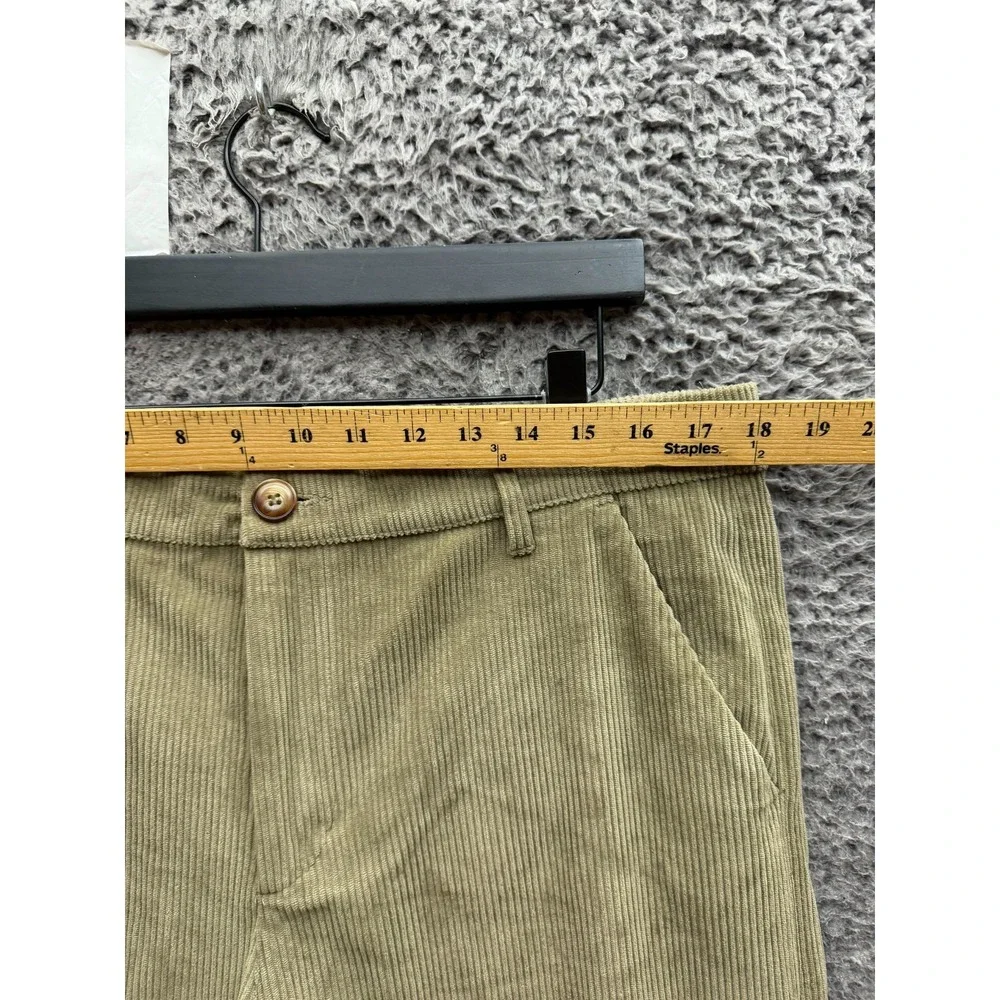 Bound Straight Leg Cropped Mushroom Corduroy Casual Trousers Mens Size L